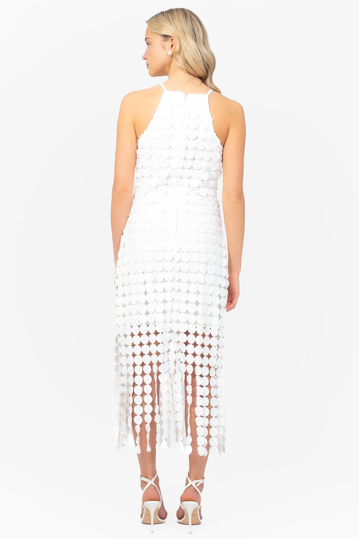 Winslet High Neckline Circle Lace Midi Dress