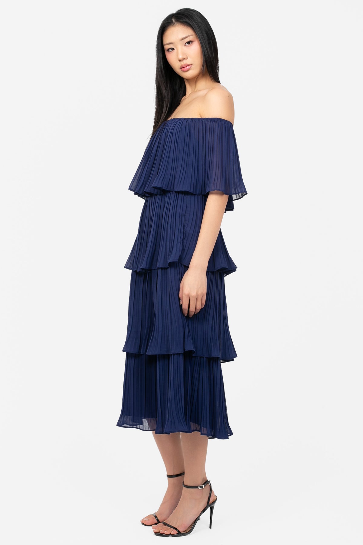 Marianne Pleated Midi Dress - honey