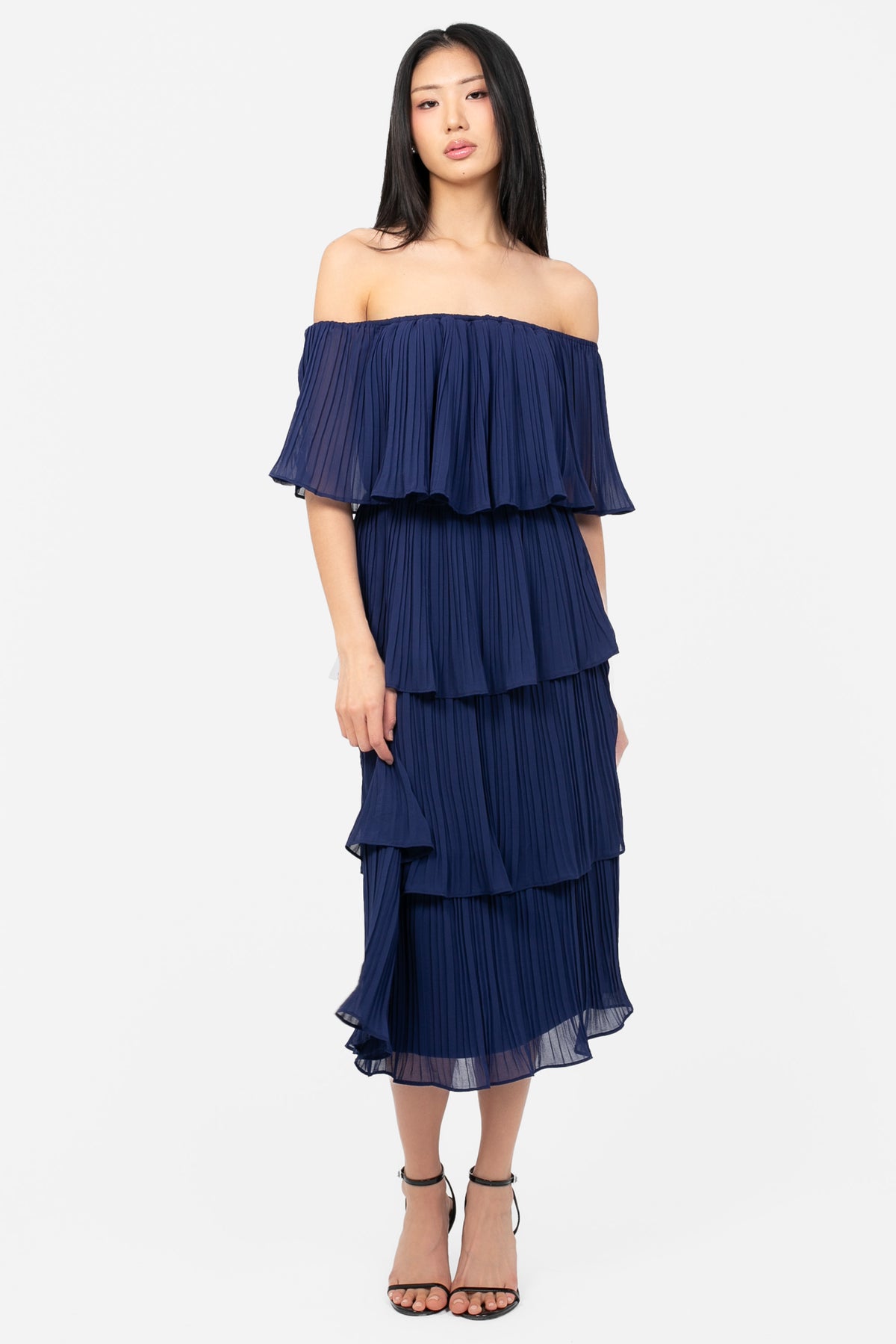 Marianne Pleated Midi Dress - honey