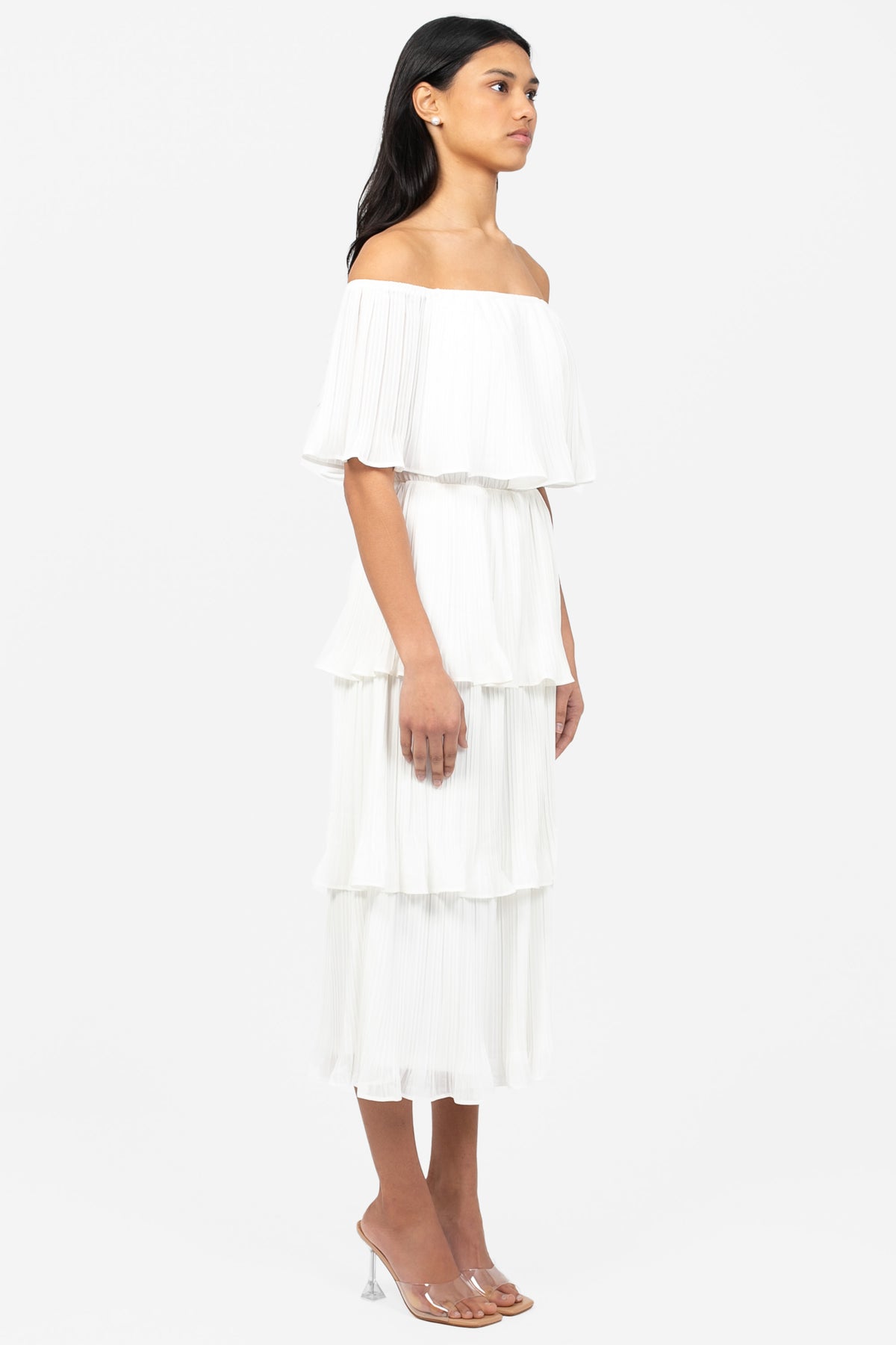 Marianne Pleated Midi Dress – honey