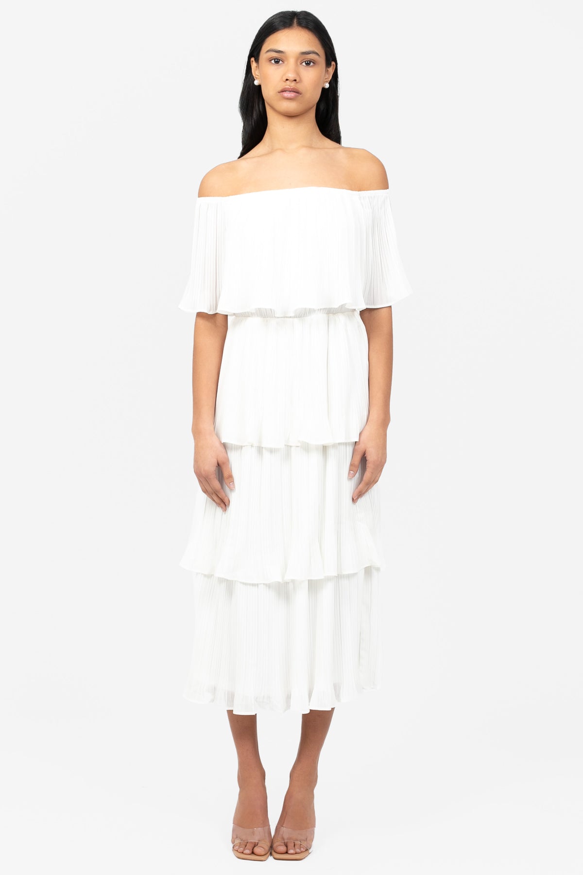 Marianne Pleated Midi Dress - honey