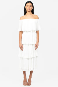 Marianne Pleated Midi Dress - honey