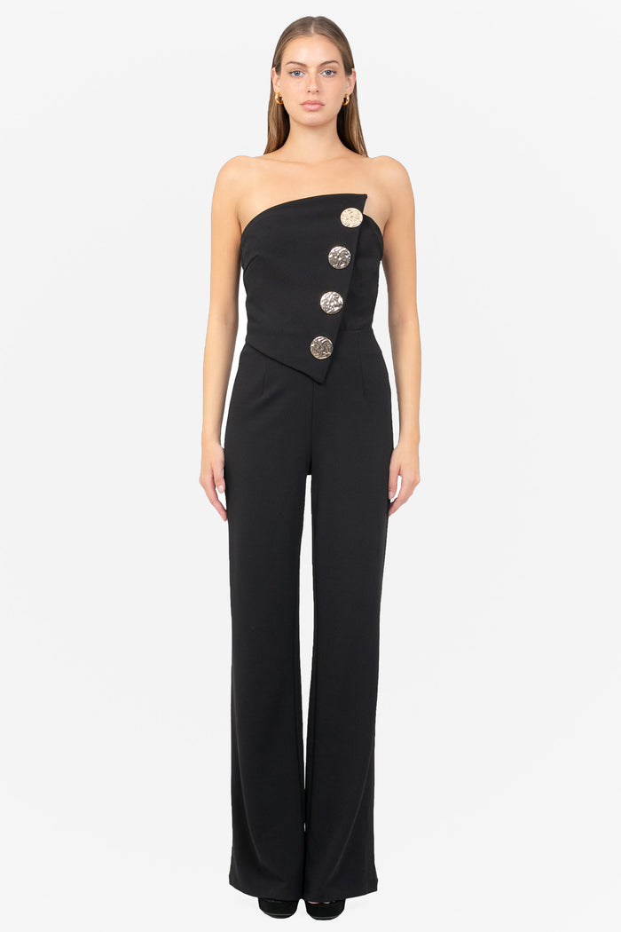Rosavind Strapless Asymmetrical Jumpsuit
