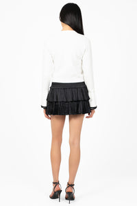 Evangeline Smocked Layer Mini Skirt - honey