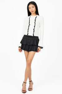 Evangeline Smocked Layer Mini Skirt - honey