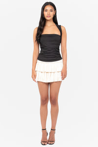 Evangeline Smocked Layer Mini Skirt