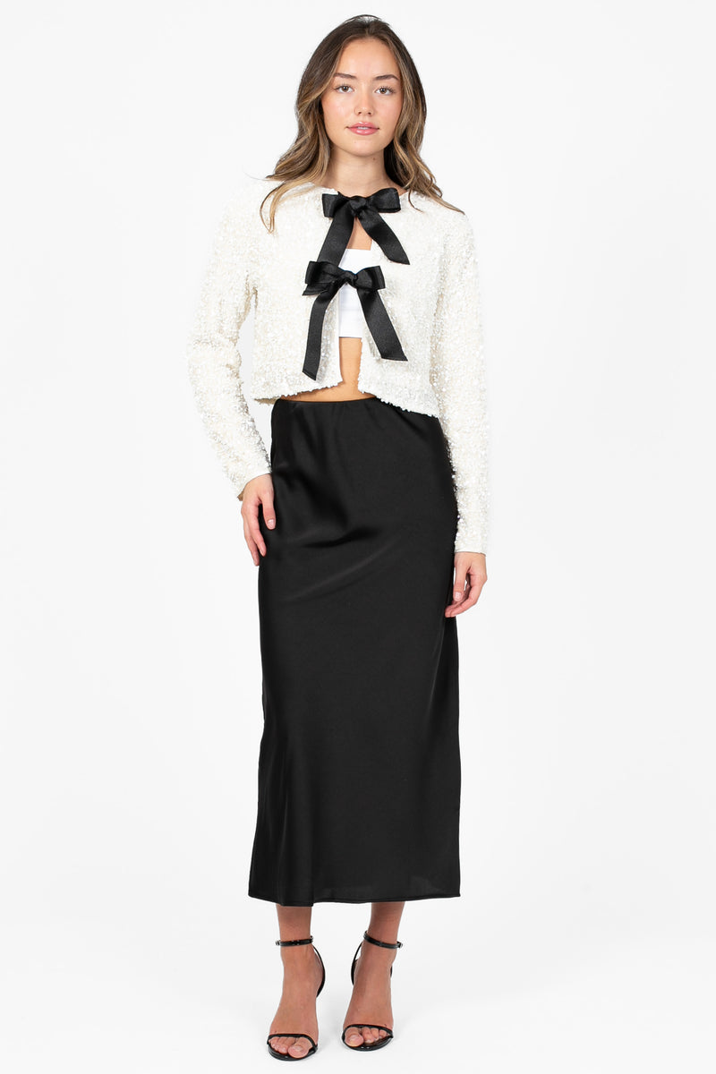 Isabel Bow Tie Front Jacket - honey