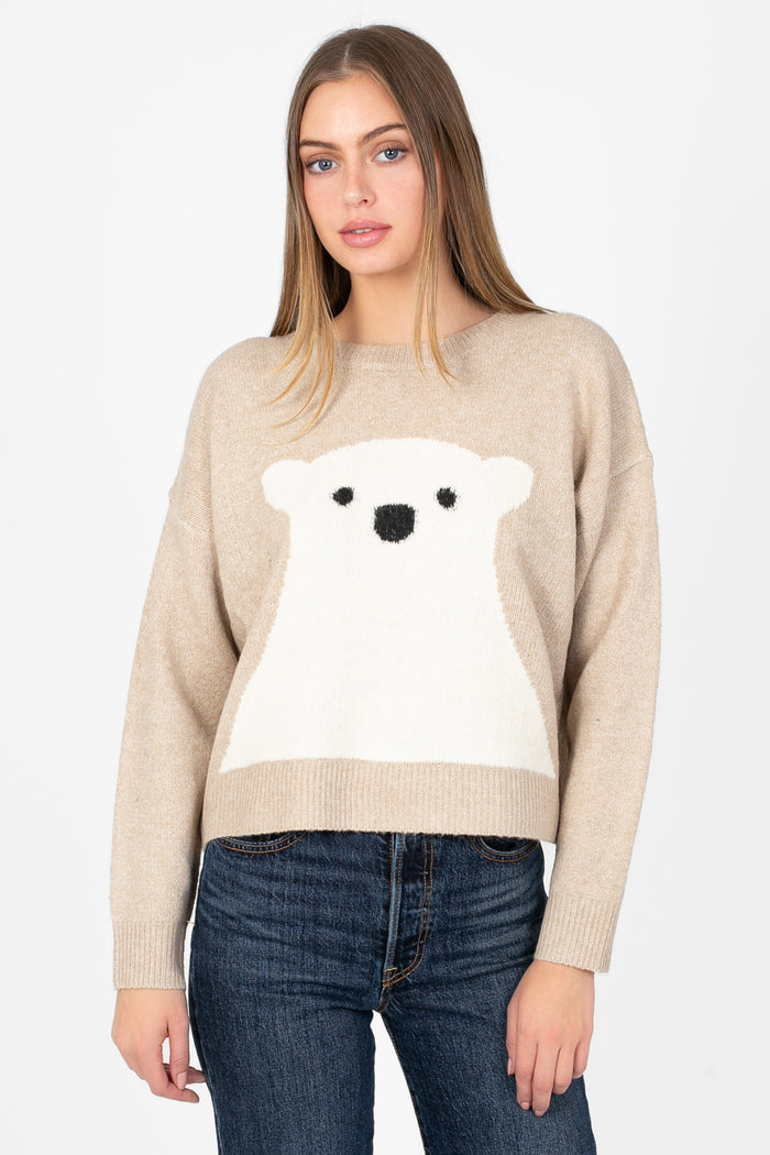 Alpine Polar Bear Sweater - honey