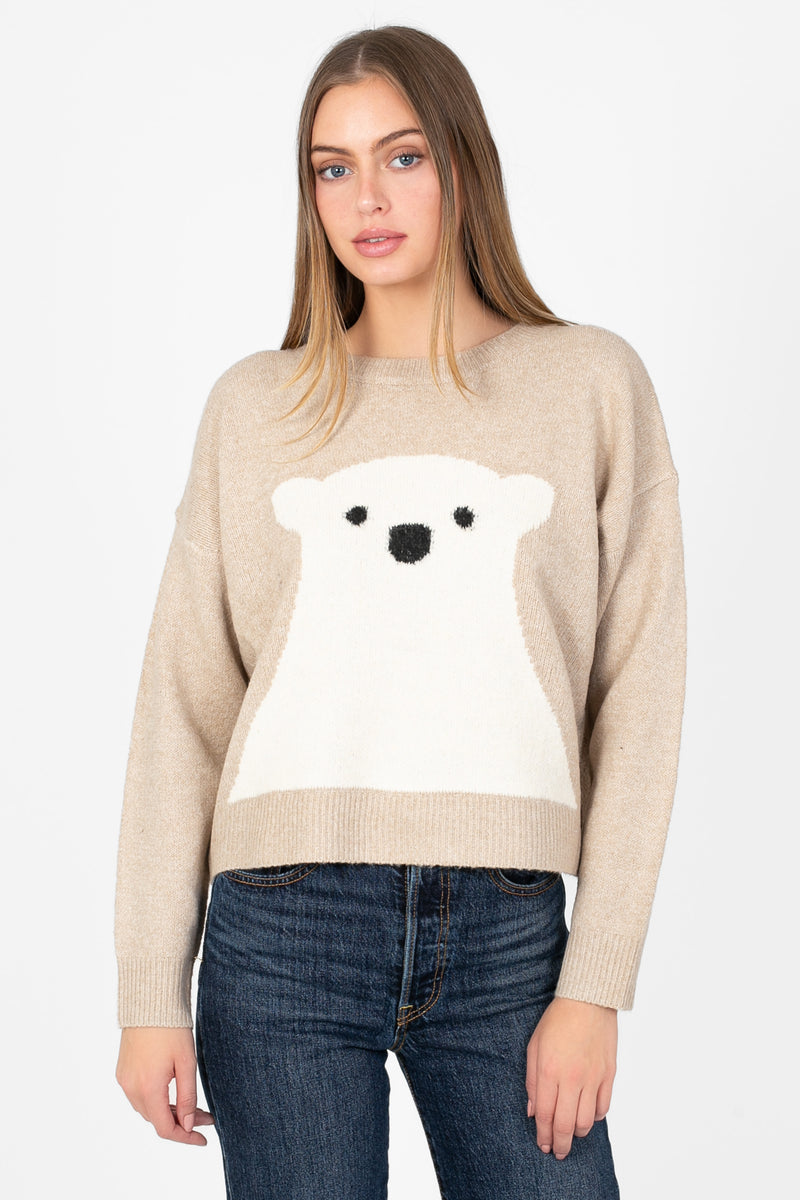 Alpine Polar Bear Sweater - honey