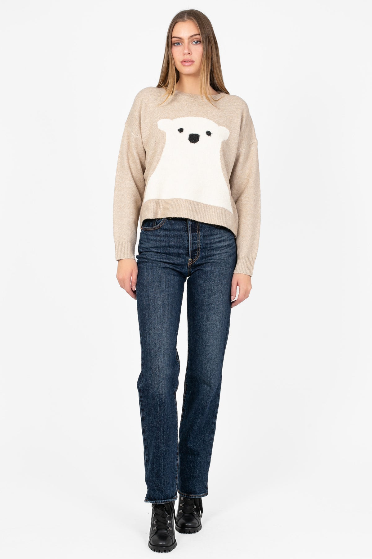Alpine Polar Bear Sweater - honey
