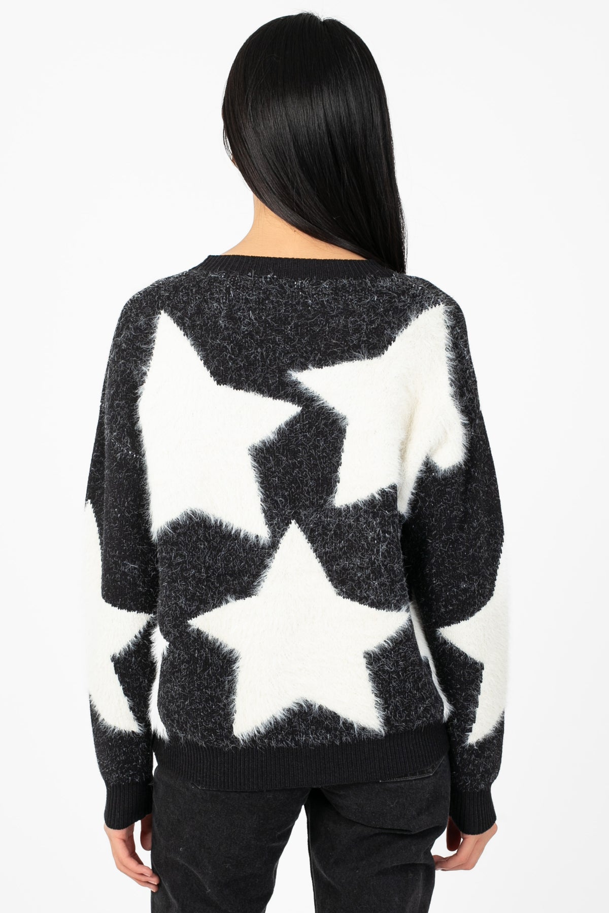Cosmic Girl Fuzzy Star Sweater - honey