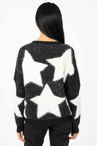 Cosmic Girl Fuzzy Star Sweater - honey