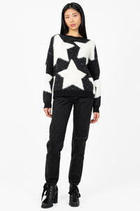 Cosmic Girl Fuzzy Star Sweater - honey