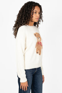 Teddy Bow Sweater - honey