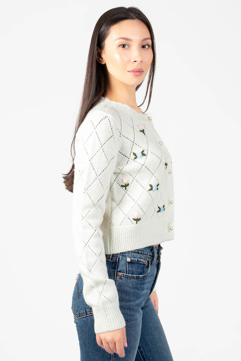 Lyla + Luxe® Lacey Rose Cardigan - honey