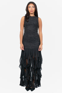 Katerina Crochet Ruffle Maxi Dress