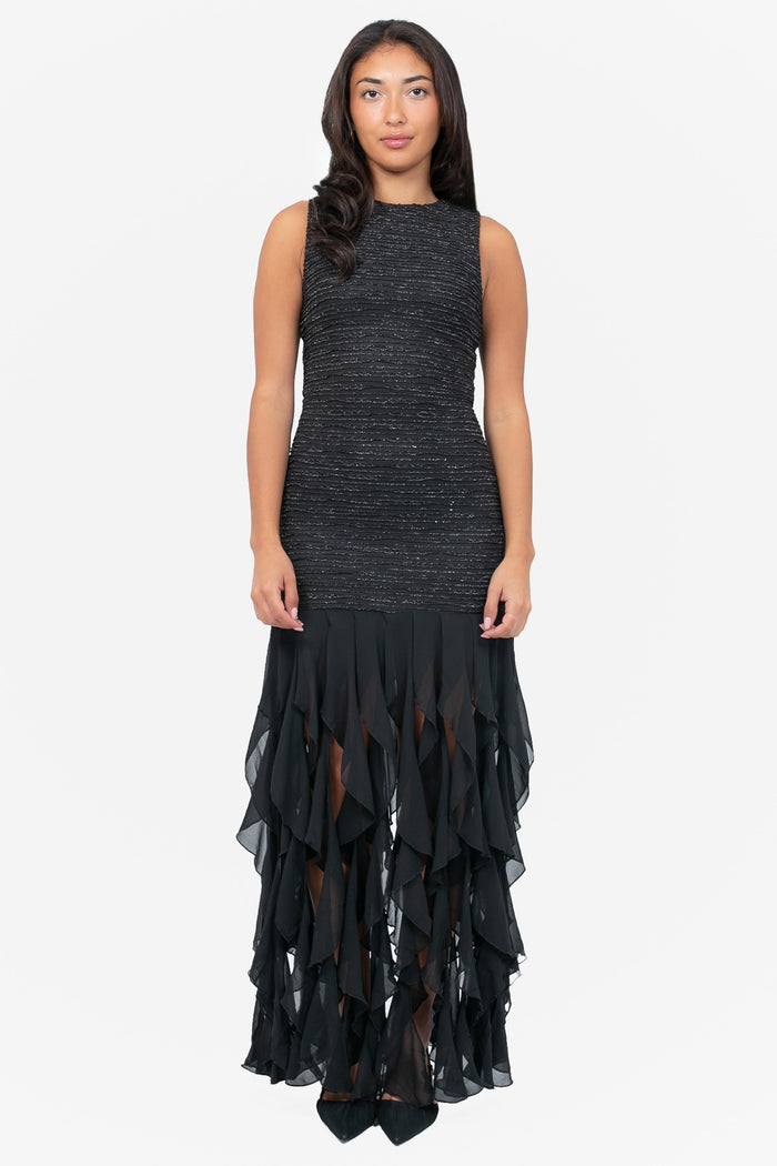 Katerina Crochet Ruffle Maxi Dress