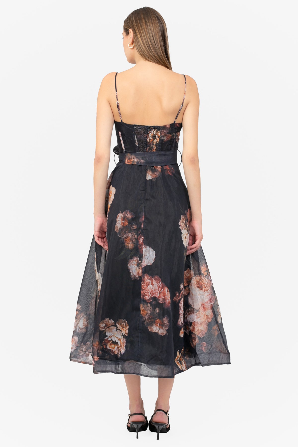 Cassia Corset Floral Midi Dress