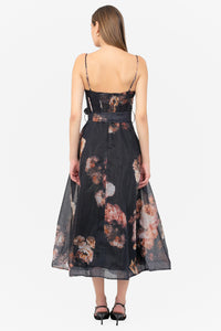Cassia Corset Floral Midi Dress
