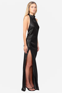Julia Shine Satin Maxi Dress