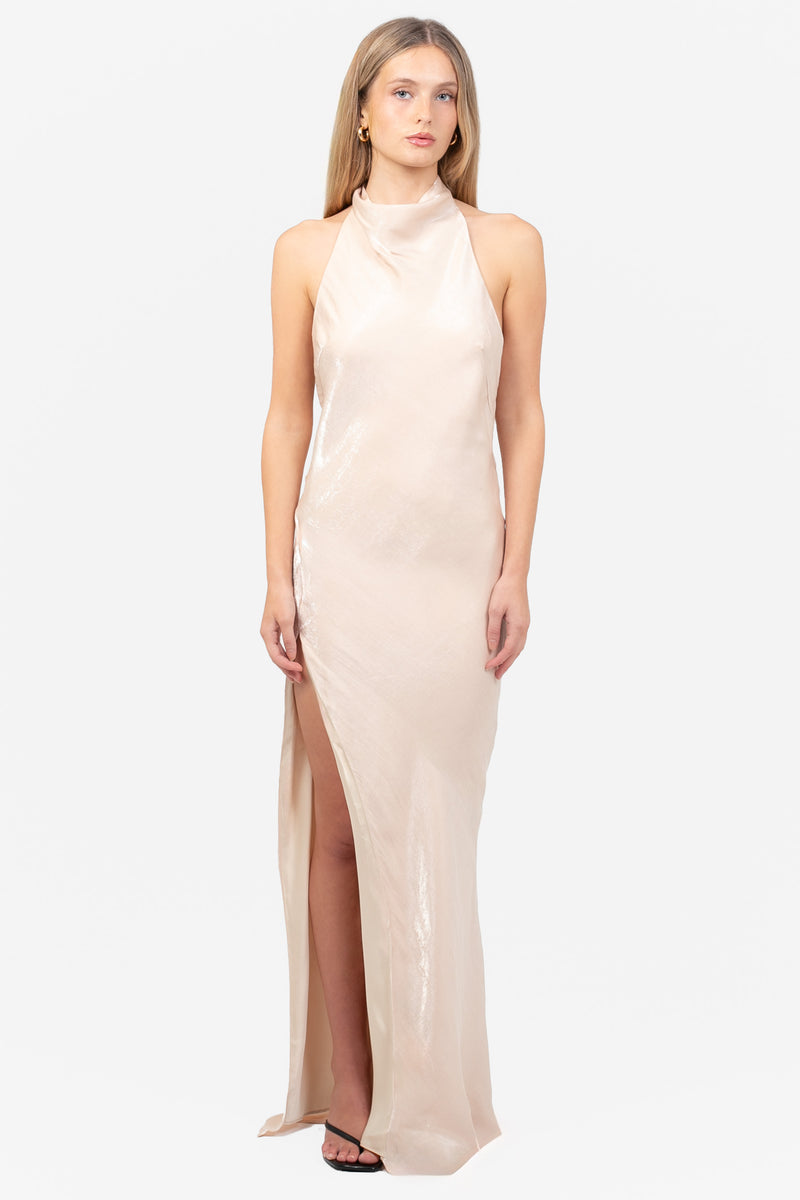 Julia Shine Satin Maxi Dress