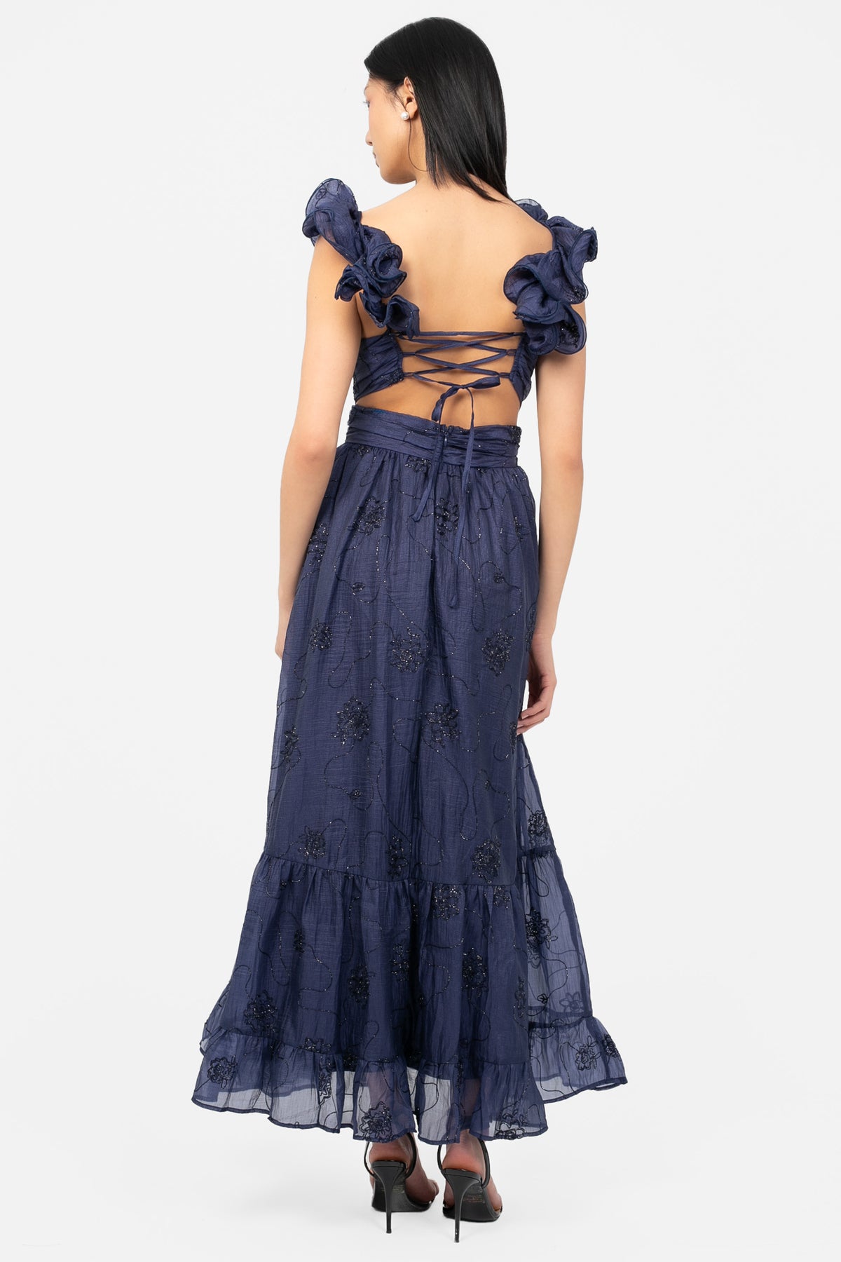 Enchanted Strap Back Floral Maxi Dress - honey