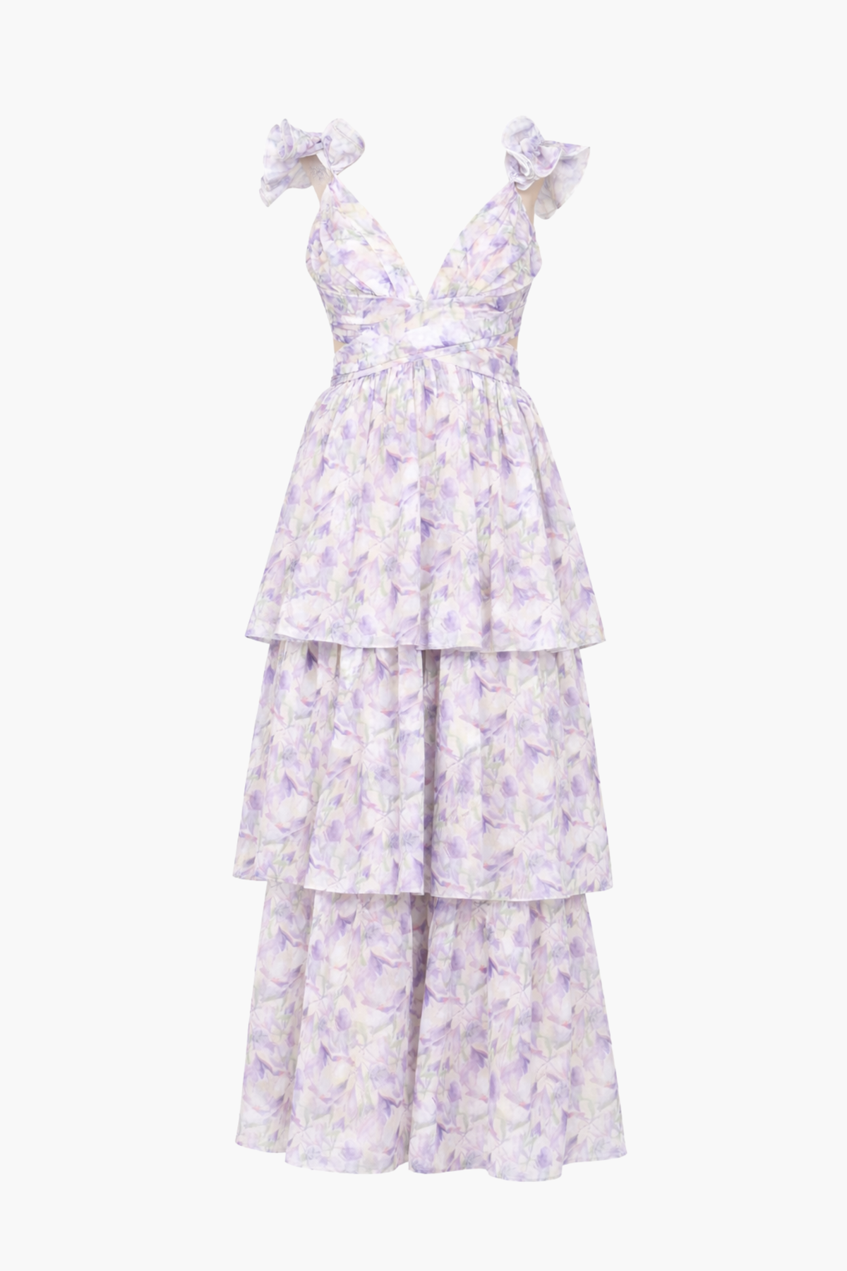 Gardenia Floral Ruffle Maxi Dress - honey