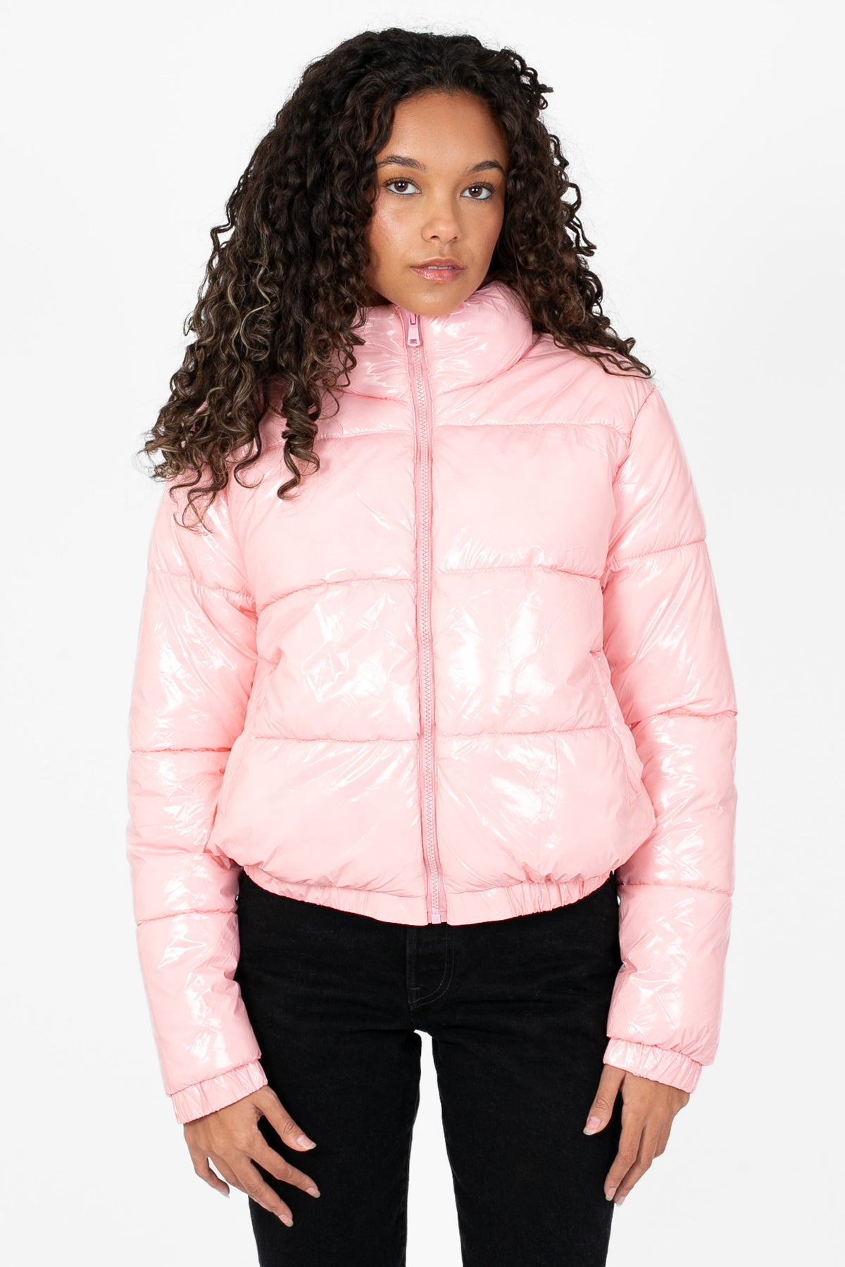 Lena Shiny Puffer Jacket - honey