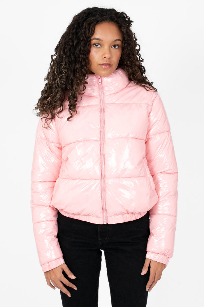 Lena Shiny Puffer Jacket - honey
