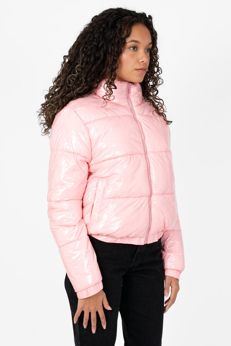 Lena Shiny Puffer Jacket - honey