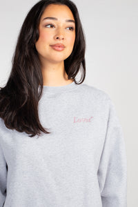 Brunette The Label 'Lover' Embroidered Crewneck