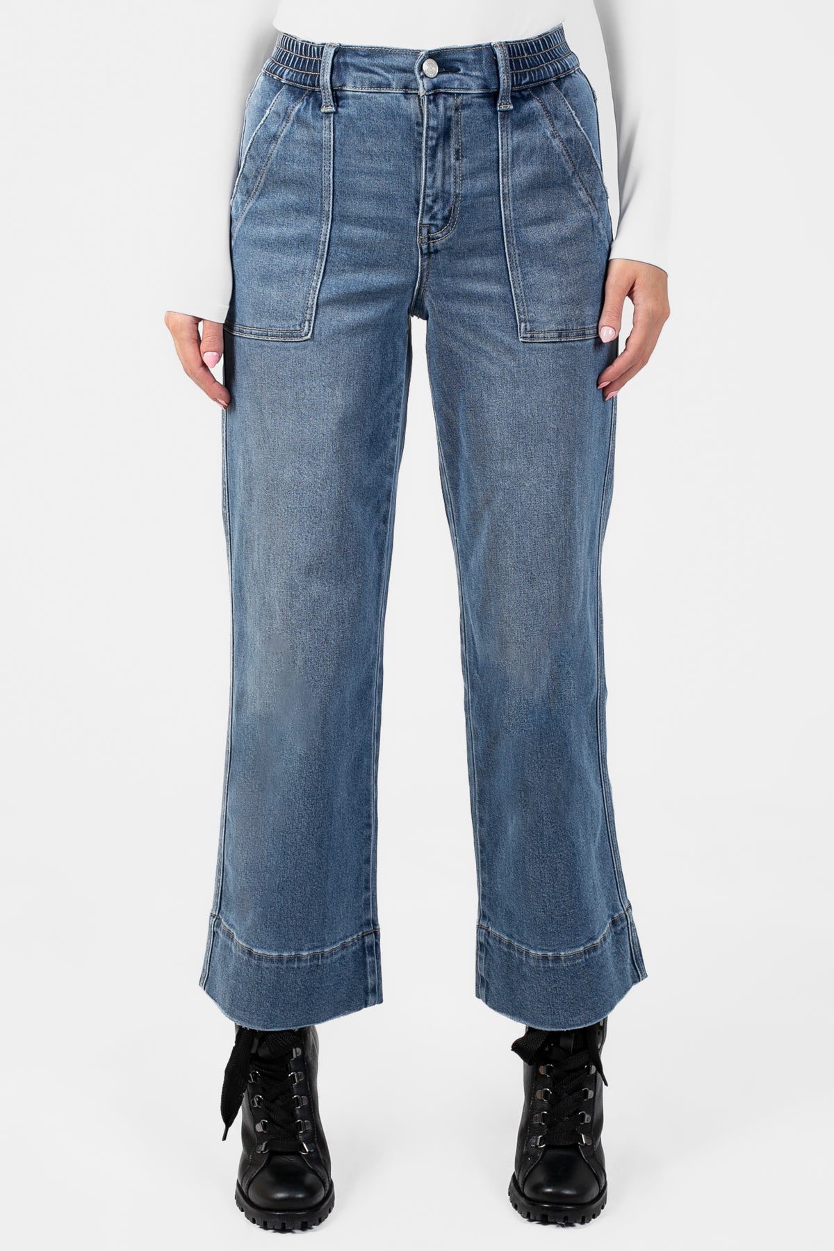 Lovervet® Utility Wide Leg Jeans - honey