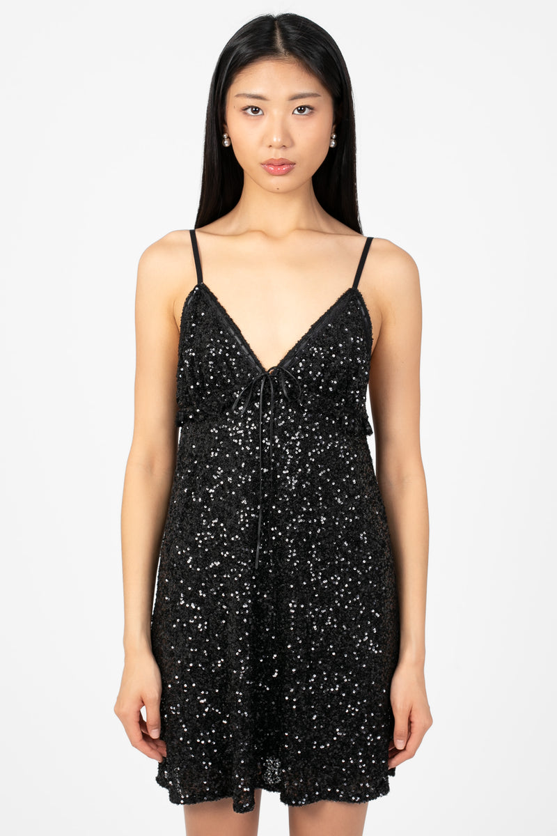 Please Please Please Sequin Mini Dress - honey
