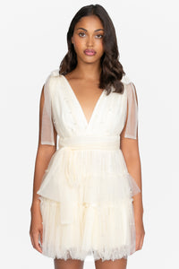 Alba Embellished Tulle Mini Dress