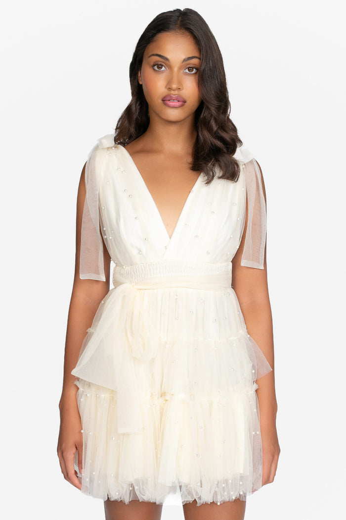 Alba Embellished Tulle Mini Dress