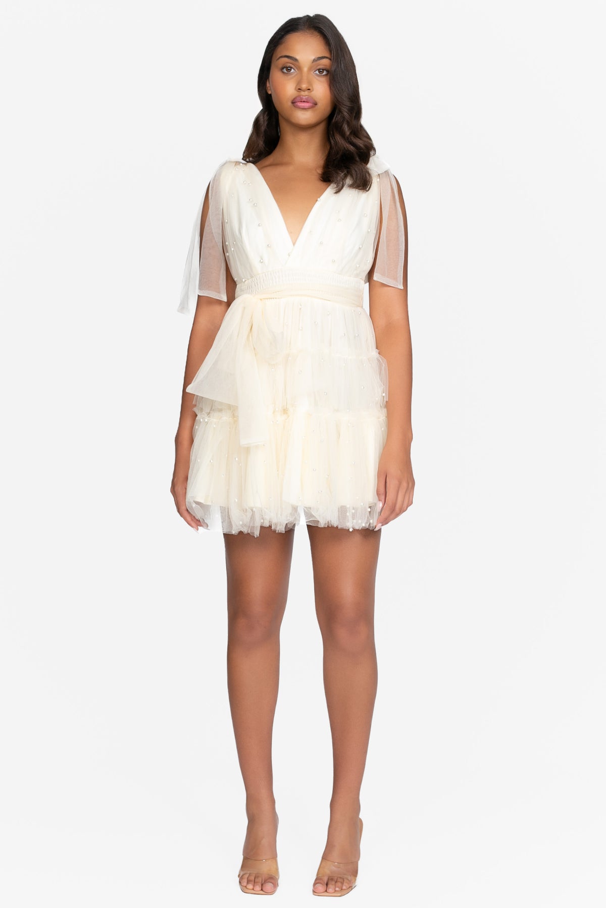 Alba Embellished Tulle Mini Dress