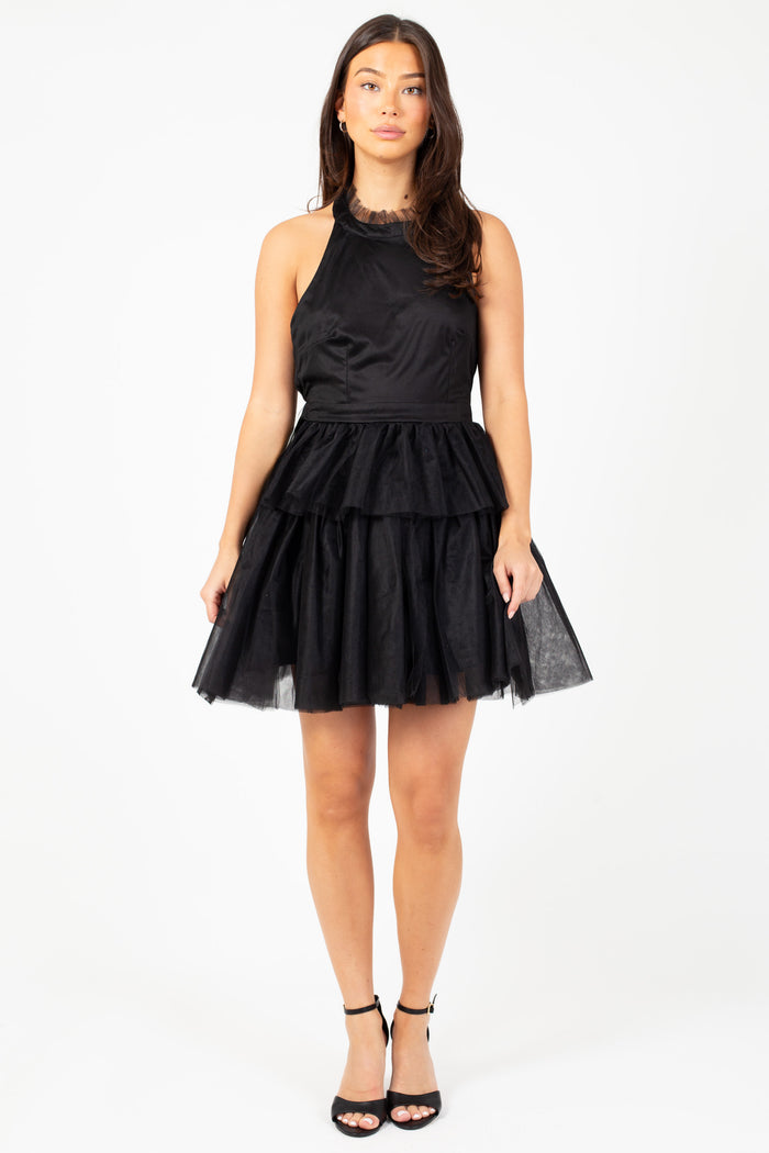 Azura Tulle Mini Dress - honey