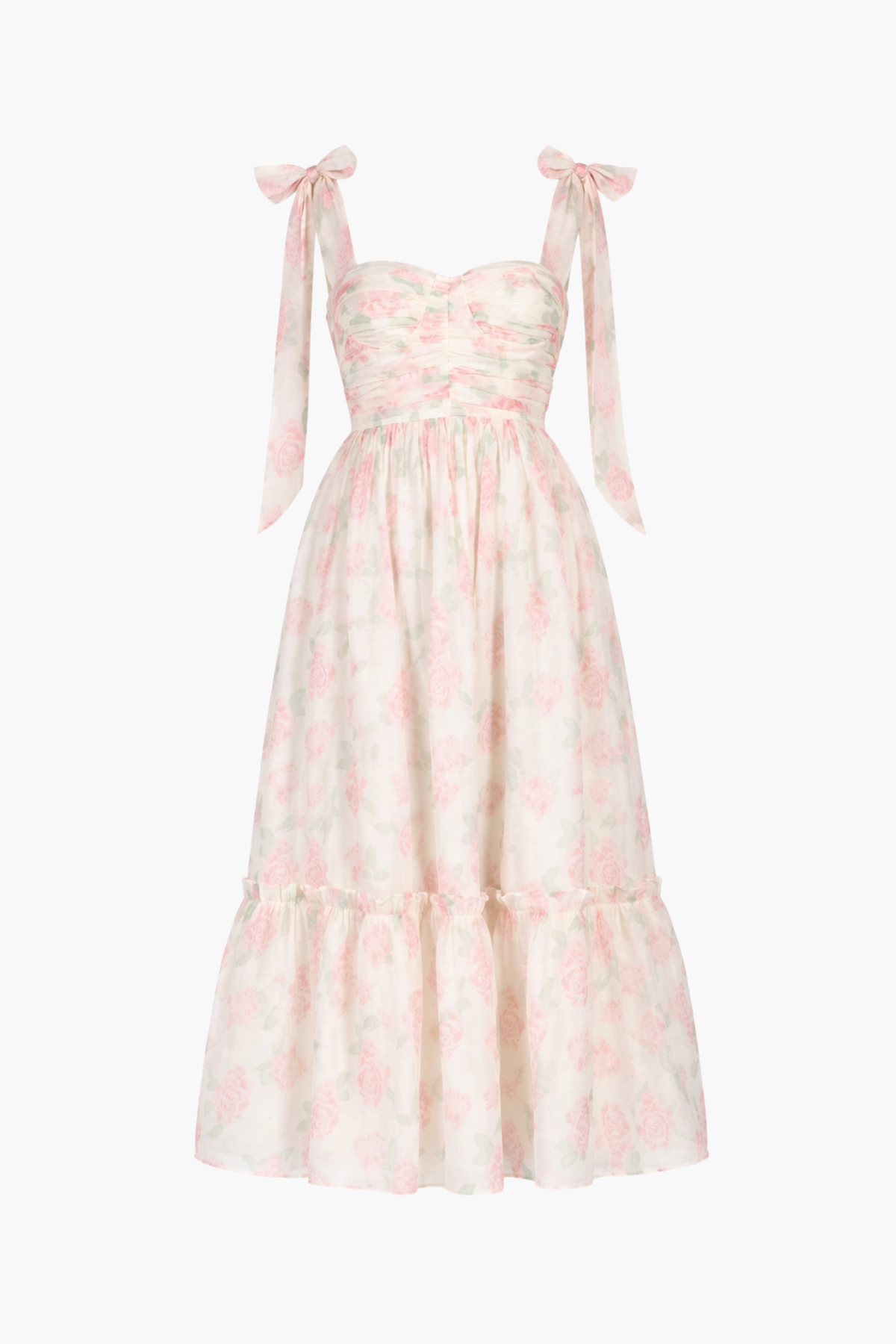 Hyacinth Tie Strap Floral Tiered Maxi Dress