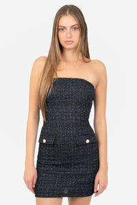 Roselle Tube Tweed Mini Dress