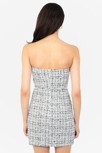 Roselle Tube Tweed Mini Dress