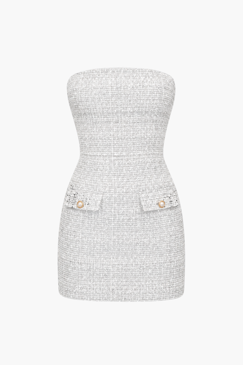 Roselle Tube Tweed Mini Dress – honey