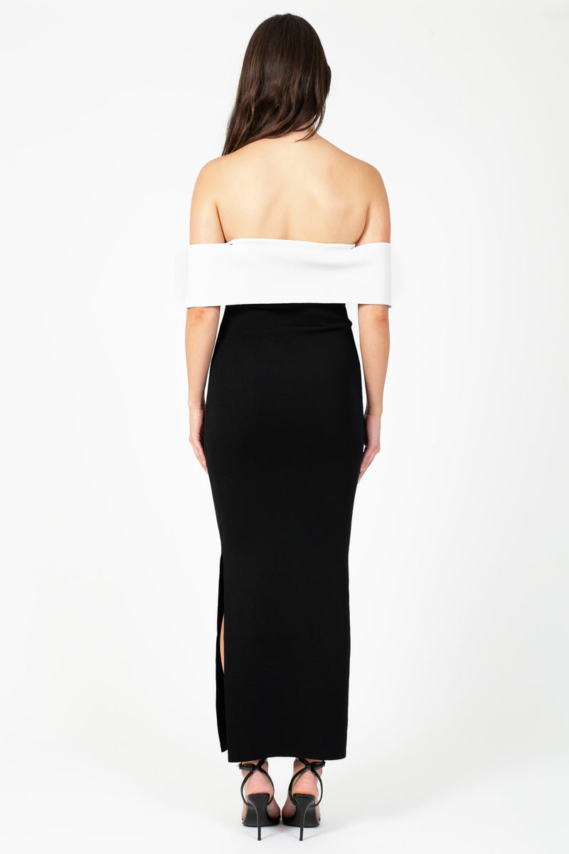 Vickie Contrast Bow Midi Dress - honey