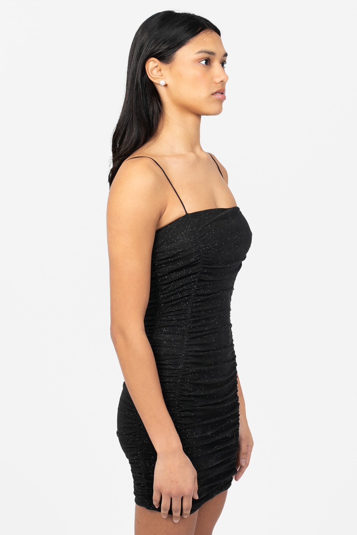 Penelope Shimmer Mesh Mini Dress - honey