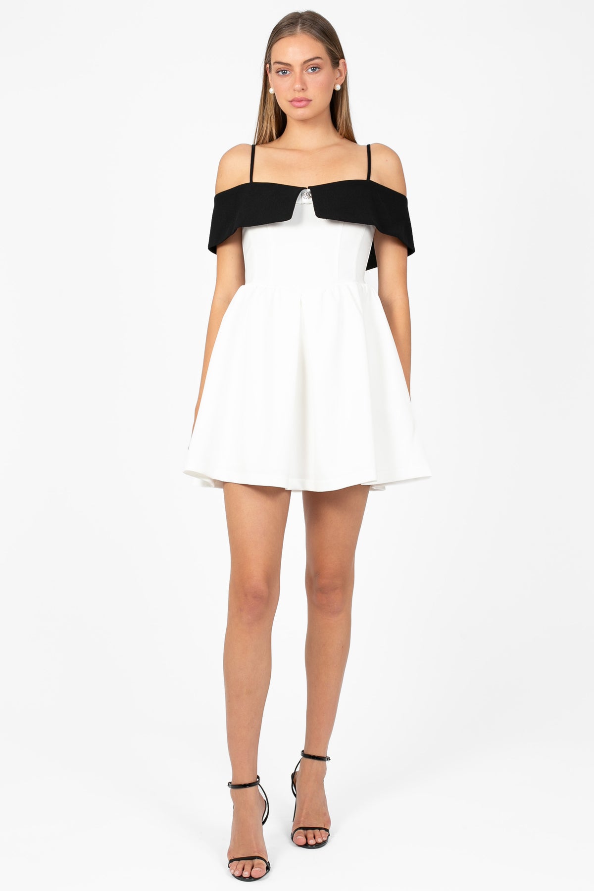Nola Bow Contrast Mini Dress - honey