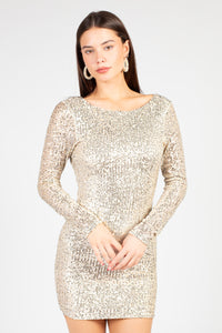 Celine Backless Sequin Mini Dress