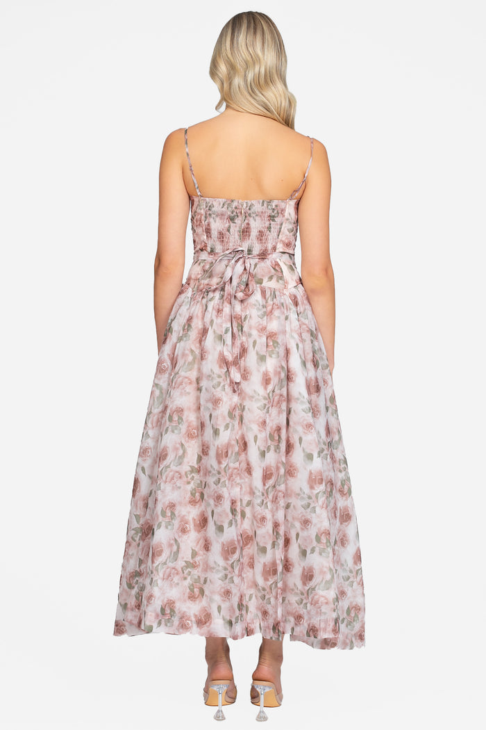 Celestine Floral Organza Midi Dress