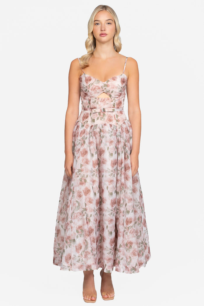 Celestine Floral Organza Midi Dress