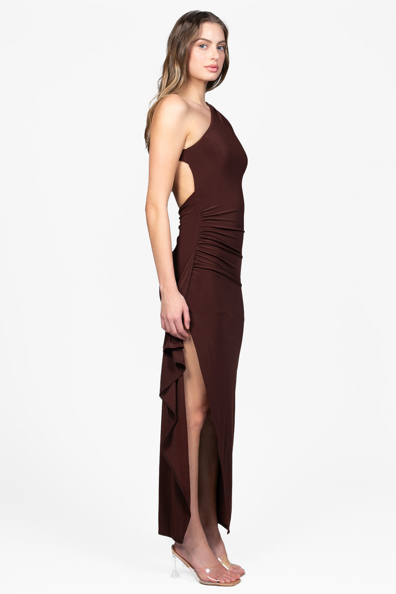 Vesper One-Shoulder Maxi Dress – honey