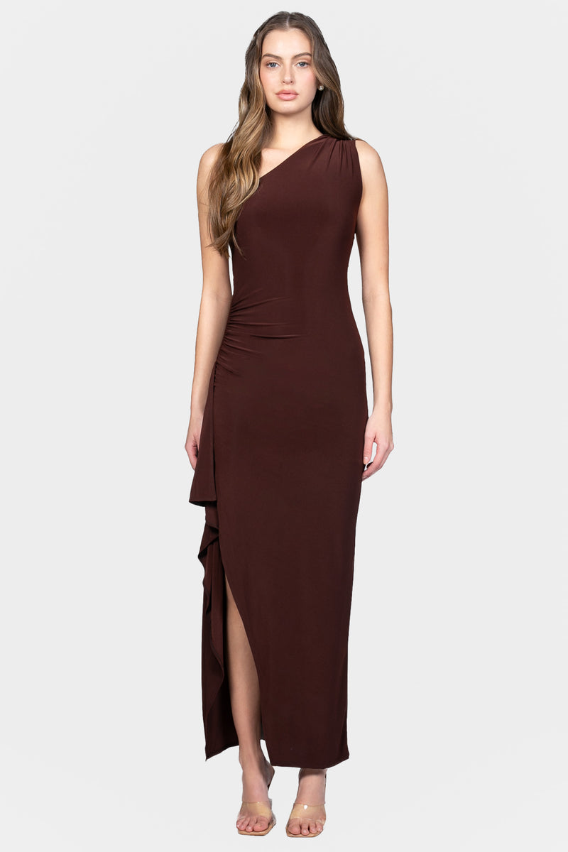Vesper One-Shoulder Maxi Dress  honey