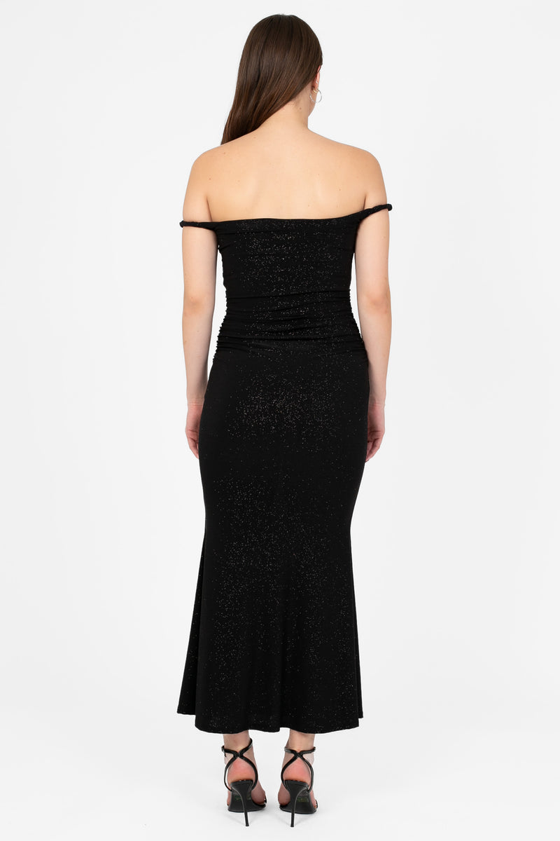 Celestia Ruched Midi Dress - honey